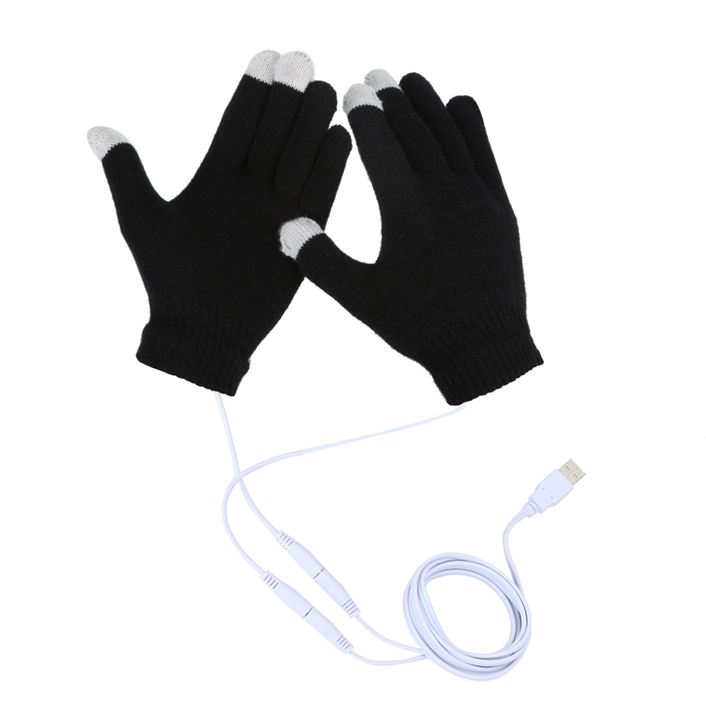 Men Women USB Heating Gloves Warm Hand Constant Temperature Portable Soft Wearable Winter Touch Screen Smart Phone gloves