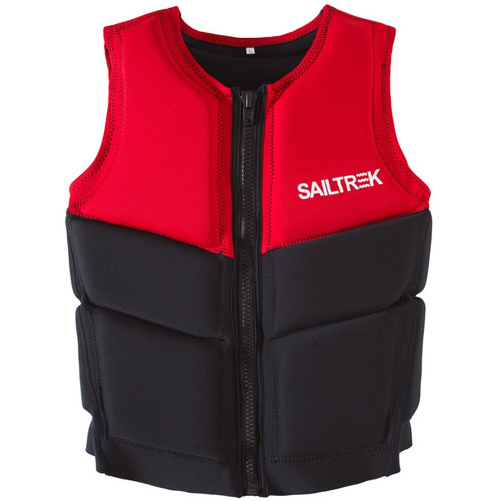 Adult life jacket, buoyancy vest, snorkeling, fishing, motorboat, anti-collision swimming vest, safety life vest: Red and black / S 45-55KG