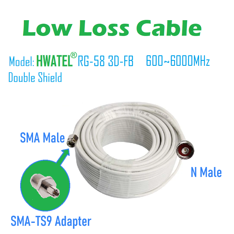 Original HWAWEI LOW LOSS Radio Frequency RF Coaxial Cable RG58 RG-58U Feeder Cable with N Male SMA TS9 CRC9 Connector for Router: Yellow