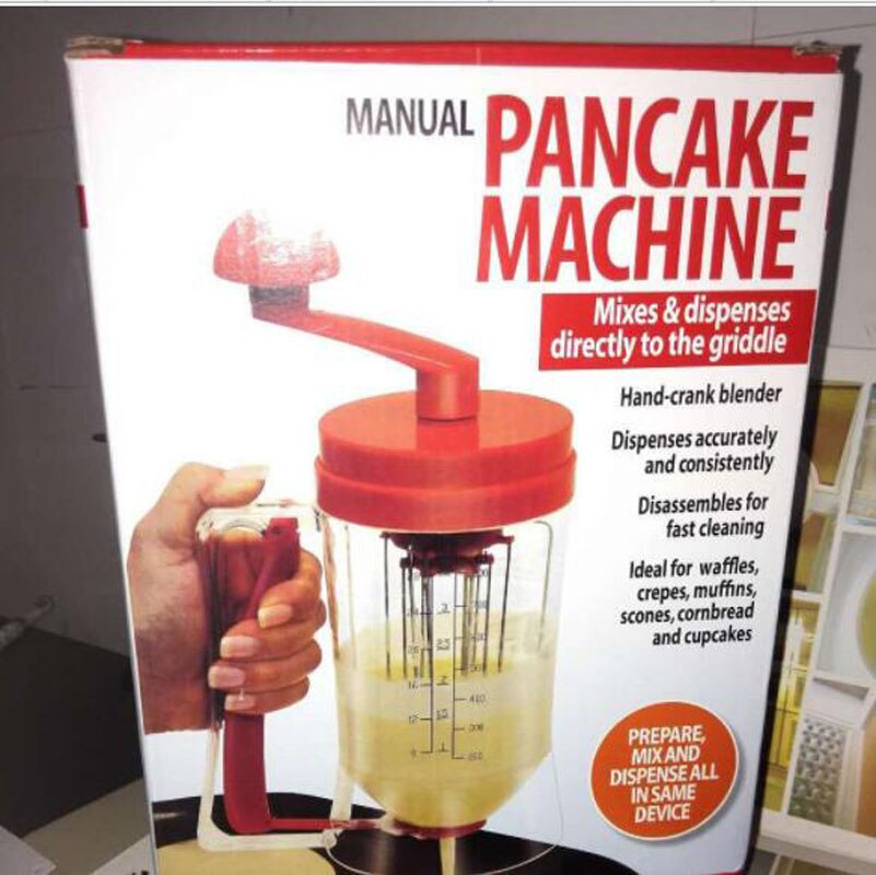 Handhållen manuell pannkaka cupcake smet mixer dispenser mixer maskin speratator mätning cup bakning verktyg
