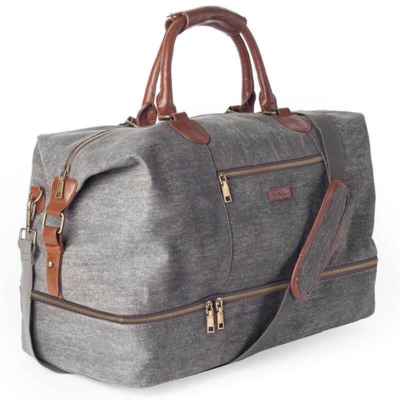 Mealivos Canvas Reizen Tote Bagage Mannen Weekender Plunjezak Met Schoenenvak: Default Title