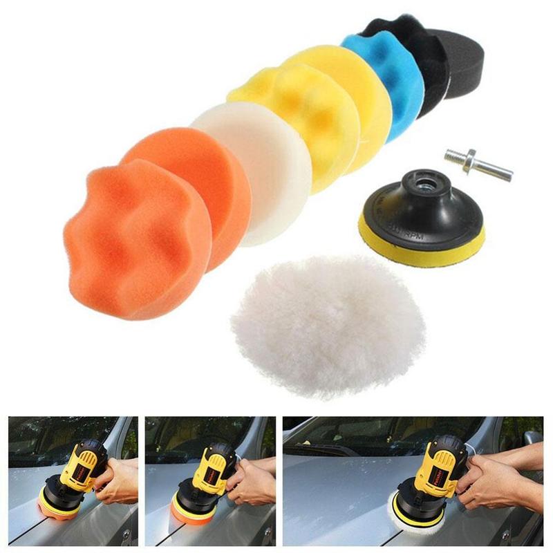 3 inch Car Buffing Pads Polishing Wax Sponge Buffer Set Waxing Foam Polisher Kit for Drill