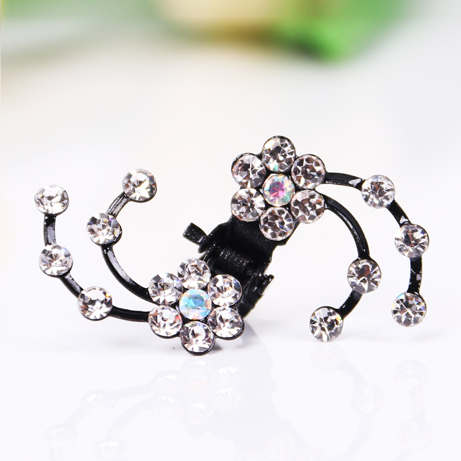 Mini serre-tête en strass flocon de neige | 6 pièces/1 pack, pinces à cheveux de mariée de mariage, épingles à cheveux fleur, accessoire de cheveux: WHITE