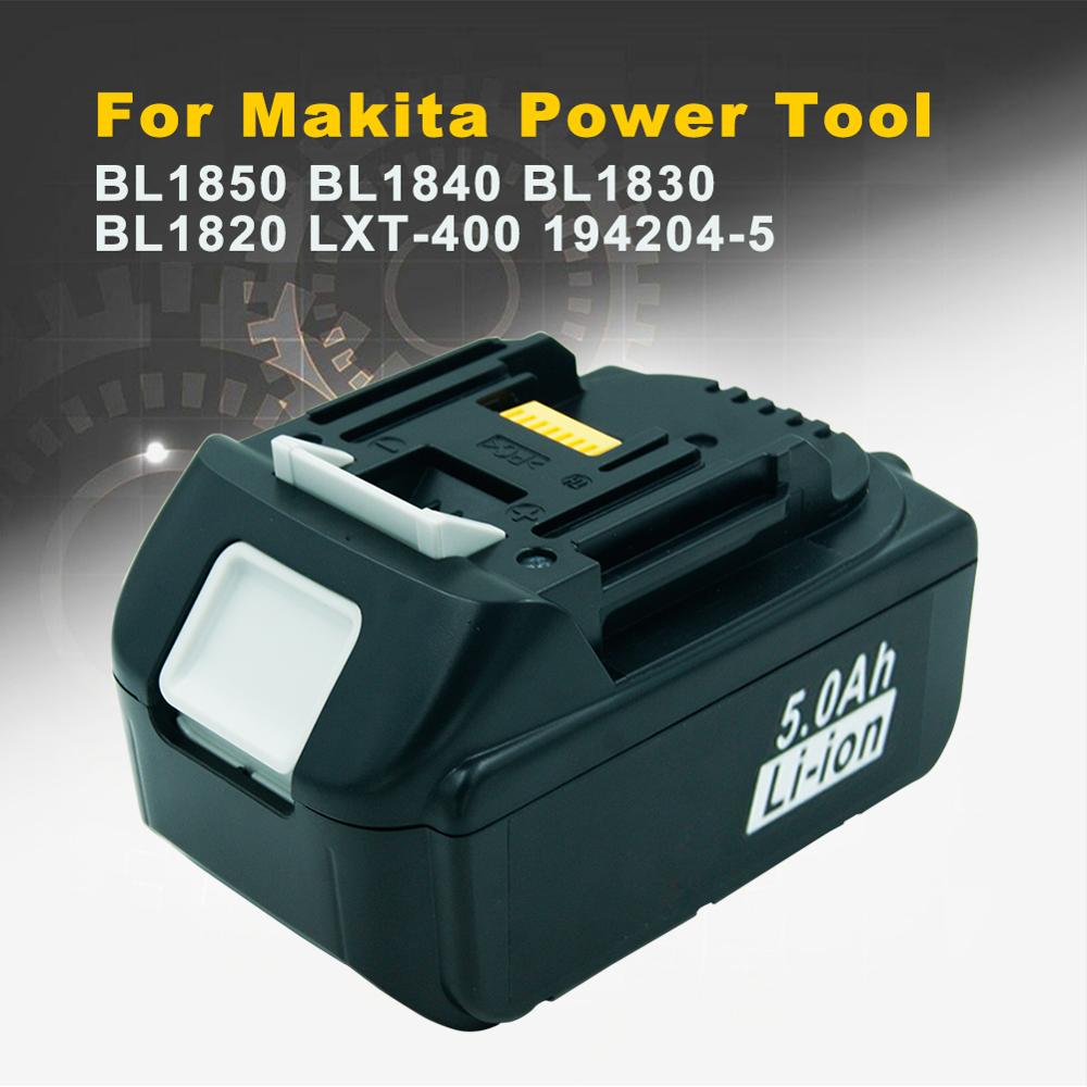 Batteria di ricambio 18V 5000mAH per elettroutensili agli ioni di litio Makita LXT BL1850 BL1830 BL1840 BL1815 194309-1 con indicatore LED