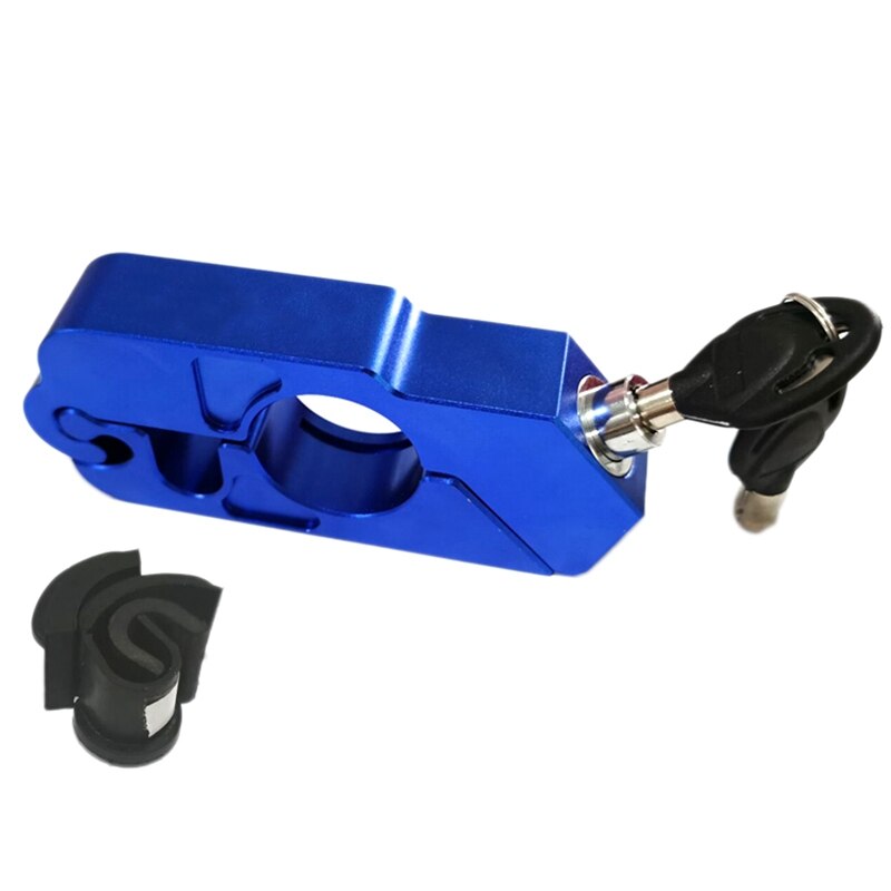 Bloqueo de manillar de bicicleta de aleación de aluminio protección antirrobo para motocicleta: Blue
