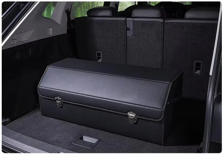 Caixa de armazenamento dobrável para carro, organizador de porta-malas, suprimentos para carro, organizador de armazenamento de porta-malas, acessórios automotivos, caixa de armazenamento: Preto