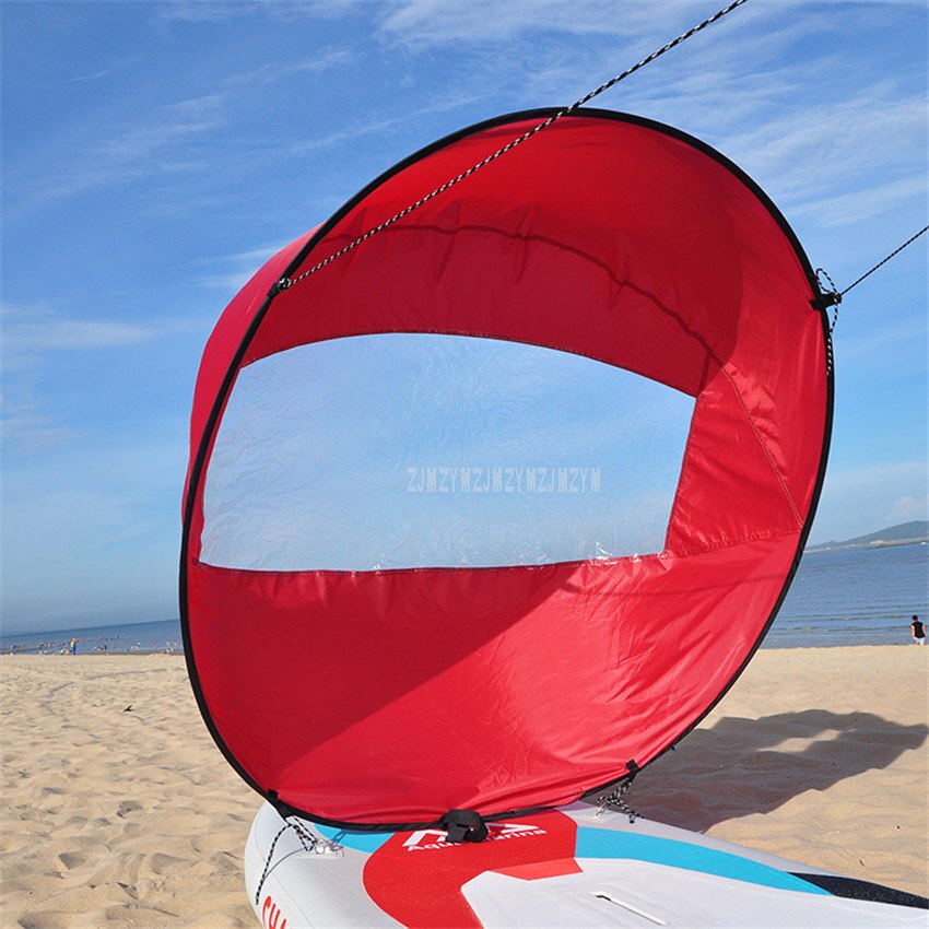 Bote de remos plegable de tamaño grande de 42/108cm para Kayak, vela de viento descendente, remo de canoa con ventana transparente, accesorio para barco a la deriva
