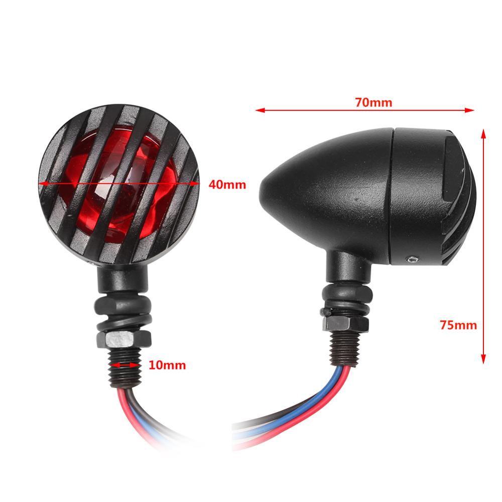 Black Universal Cafe Racer Bobber Motorcycle Turn Signals Indicator Lights Amber 3 Wire