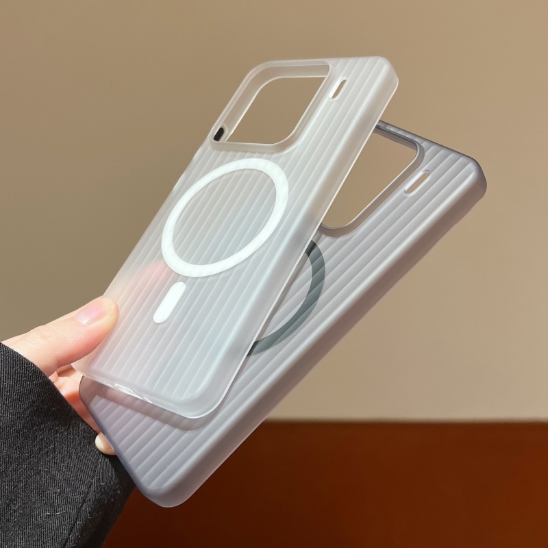 Coque magnétique Ultra fine à rayures ondulées, Charge sans fil, étui Magsafe pour Xiaomi Mi 15 14 13 Redmi K60 K70 Ultra Pro, couverture rigide