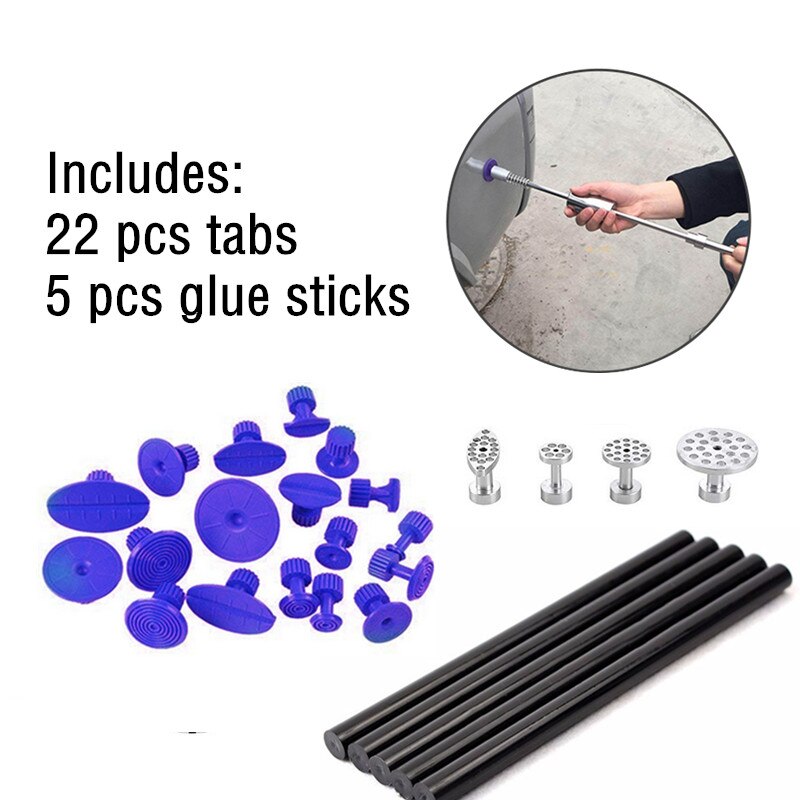 Dent Gereedschappen Verveloos Dent Repair Dent Puller Kit Uitdeuken Slide Hammer Lijm Sticks Reverse Hamer Lijm Tabs Auto Hagel schade: Option6
