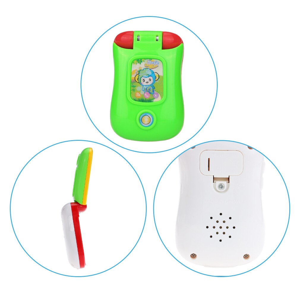 Baby Muziek Mobiele Telefoon Speelgoed Mobiele Telefoon Flip Diary Case Cover Muzikale Mobiel Educatief Speelgoed Met Verlichting En Een Spiegel