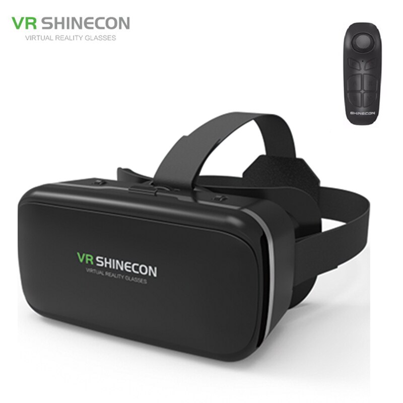 VR Shinecon-Gafas de realidad Virtual 3D para casco de teléfono inteligente, gafas VR, auriculares, prismáticos para videojuegos: G04 with B03