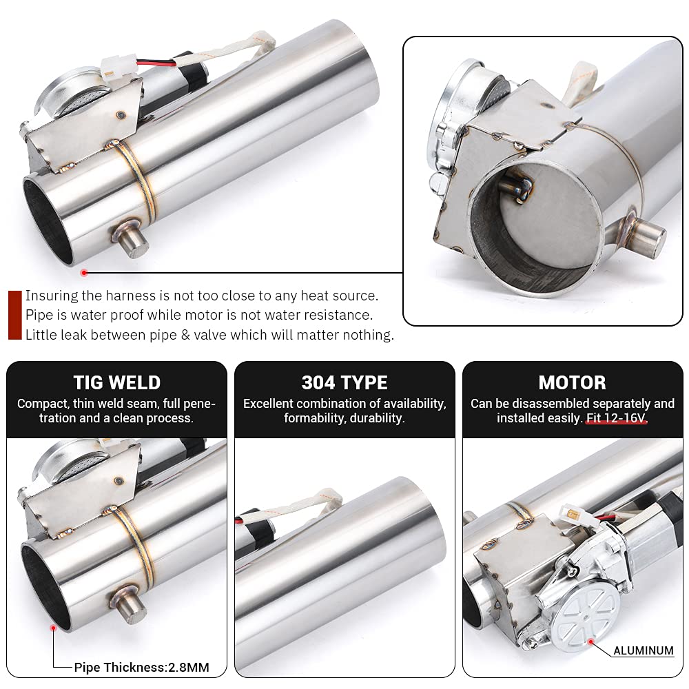 Universal Stainless Steel 2.5&quot;-3&quot; Inch /76mm Exhaust Pipe Electric I Pipe Cutout with Remote Control Valve Car Accessories