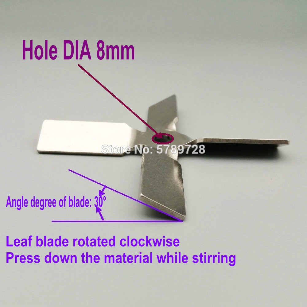 For lab mixer equipment 1pcs 304 stainless steel Four-blade propeller,Stirring push up the material cross paddler