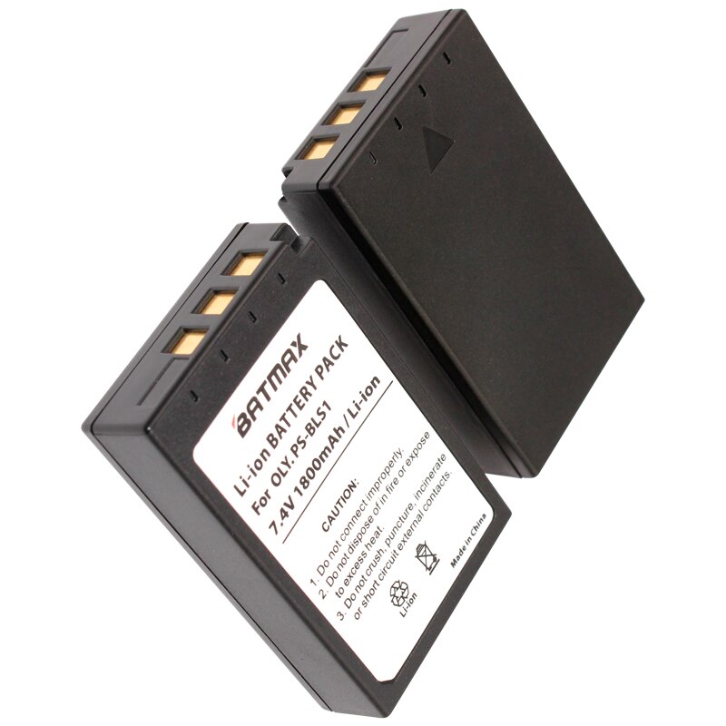 2 stk ps-bls 1 bls -1 bls 1 batteri & ladesæt til olympus e -400, e -410, e -420, e -450, e -600, e -620,  pen e -p1,  e -p2,  e -p3,  e -pl1,  e -pl3
