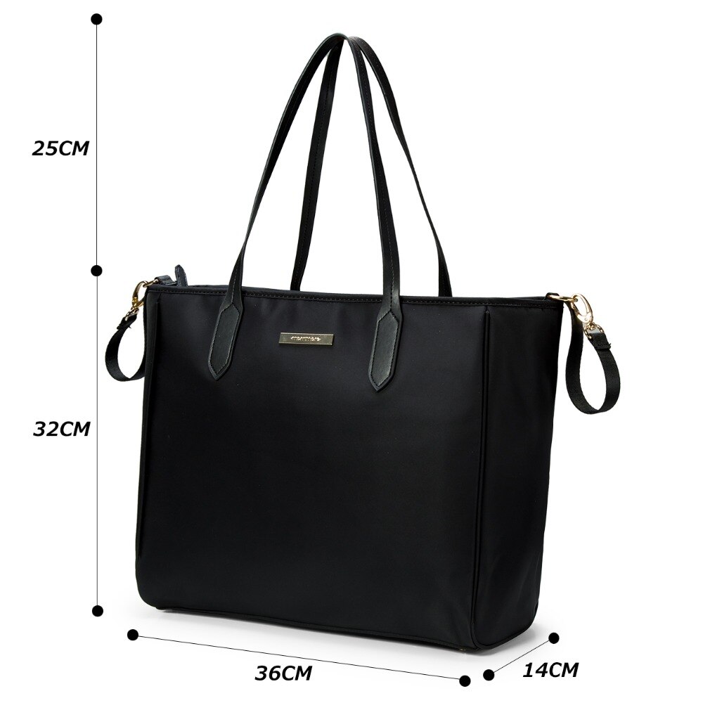 ECOSUSI Windel Tasche Große Täglichen Totes Handtasche mit Ändern Pad für Baby Schwarz Windel Taschen Mutter Tasche Baby Kinderwagen tasche