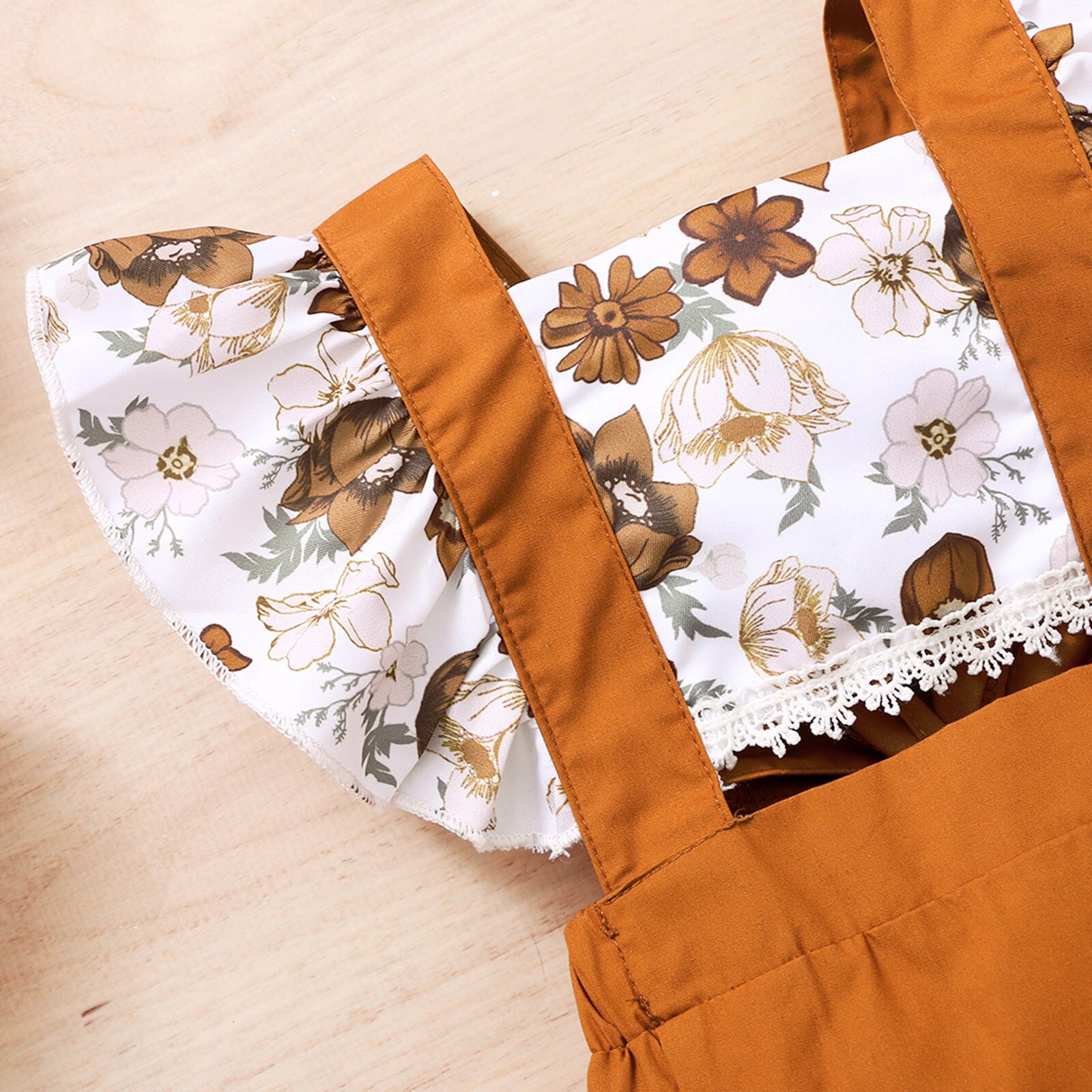 Summer clothes Infant Baby Girls Ruffle Floral Printed Backless Romper Bodysuit+Headbands Infant Clothing Outfits 3-18 Months