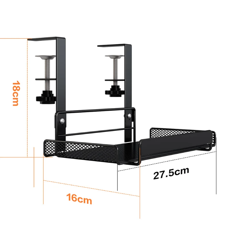Scaffale per la gestione dei cavi sotto la scrivania Organizzatore di archiviazione in metallo Robusto e durevole Supporto per forniture per ufficio Portante elevato Nessuna installazione del trapano: verde
