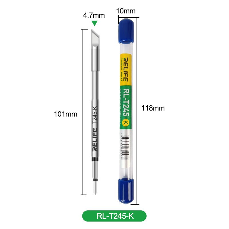 RELIFE RL-T245 Tips Universal JBC C245 Soldering Iron Tip Compatible For Xsoldering T245 Soldering Station GVM T245 Hand: T245 -K