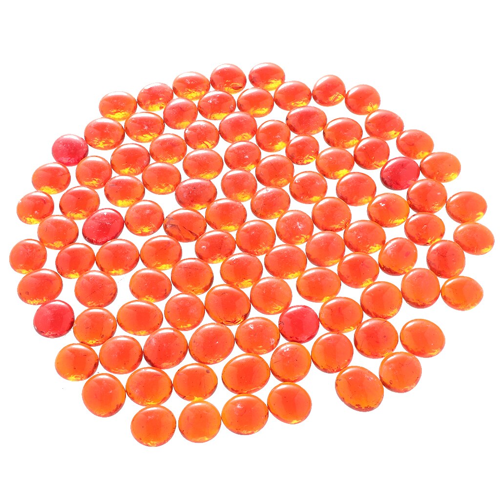 100 stk premium glas marmor solide akvarium småsten vase fyldstof krystal perler tabel scatter lys orange