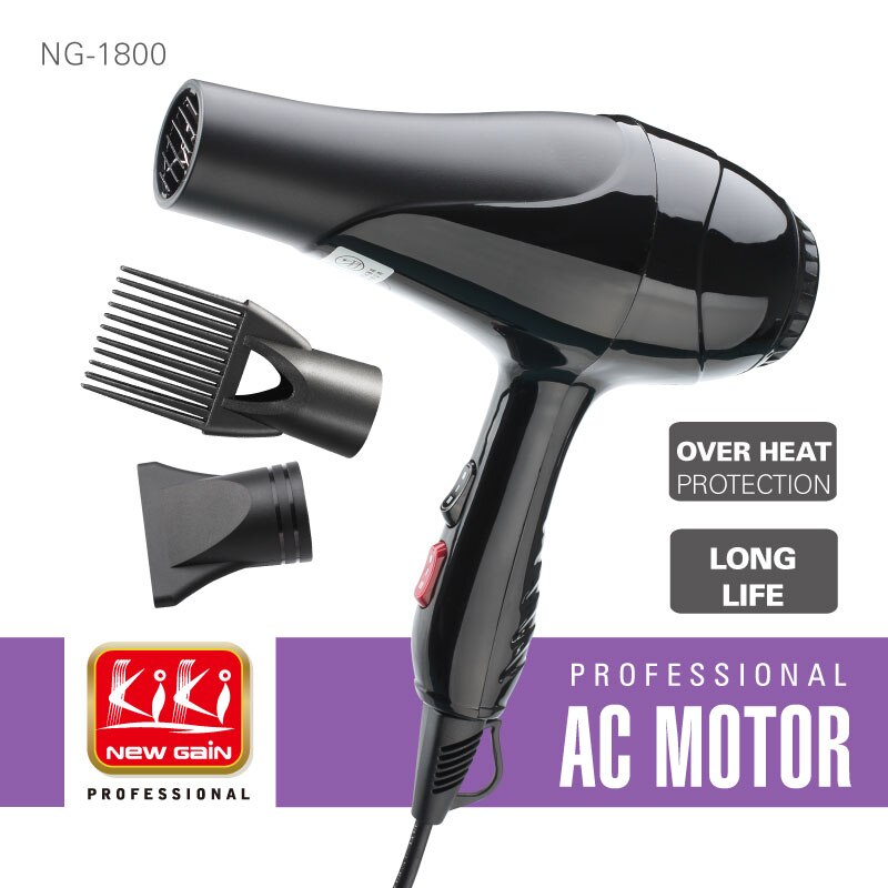 KIKI 220V Blow Dryer Household High-power 1800W Hair Dryer Electric Hair Dryer Household Salon Hairdressing Blow Canister