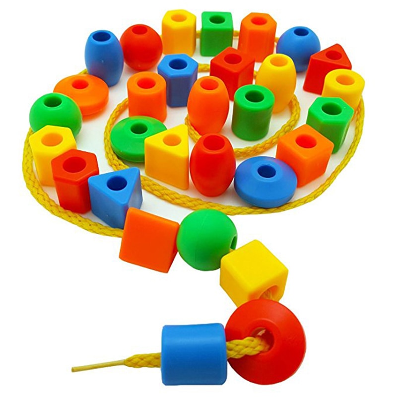 50 Stuks Kralen Speelgoed Geometrische Figurebeads Rijgen Threading Kralen Spel Onderwijs Speelgoed Voor Baby Kids Kinderen Ambachten Kralen Speelgoed