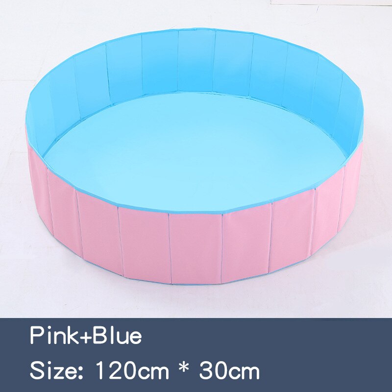 Bambini Pieghevole Oceano Piscina di Palline Pit Bambino Recinzione Parco Giochi Al Coperto Lavabile Anti-Skid facile da Memorizzare Palla da Biliardo Per Bambini regali: pink-blue 120cm