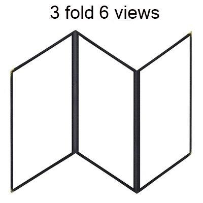 1, 2, 3, 4 sheets 2, 4, 6, 8 views menu menu book cover Fits 1/2\" x 11\" A4 Transparent PVC Holder: 3 page 6 view