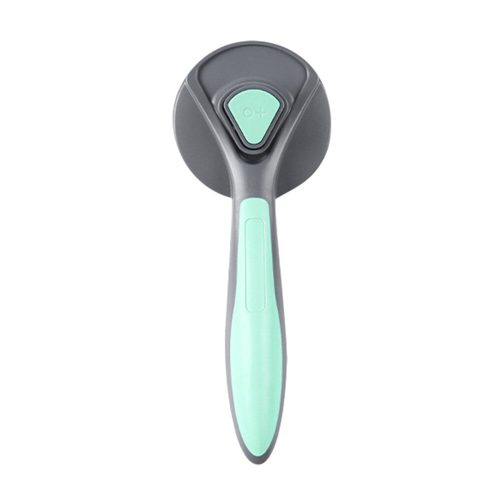 PAKEWAY Pet Cat Brush Massage Tools Multi-function Non-slip Grip Handle Comb: Green