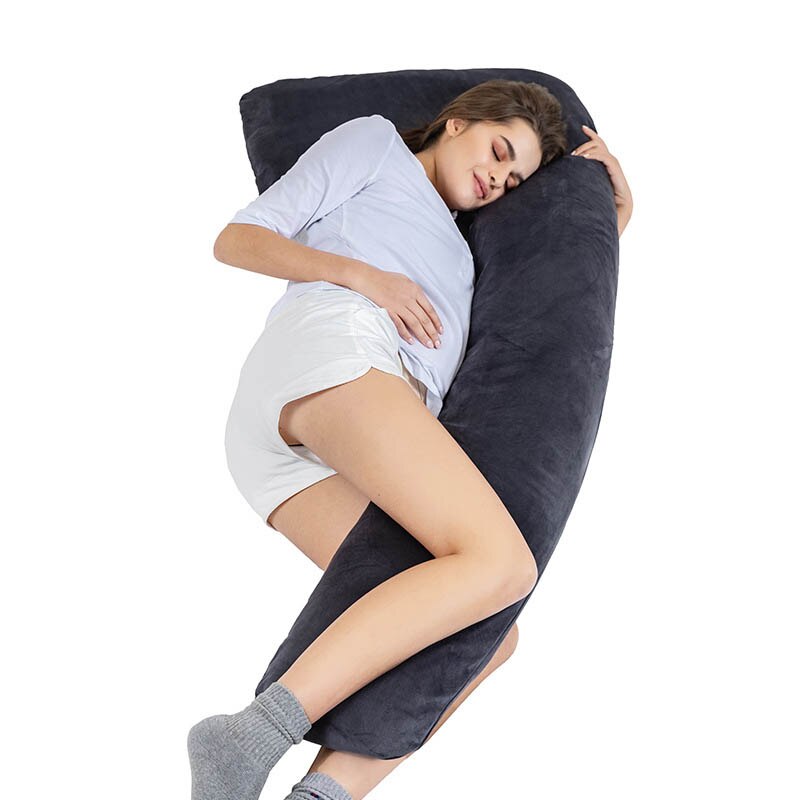 Tours complets Dos Ventre Coussin Protecteur pour Femmes De Maternité Oreiller de Lit Velours Dormeurs Latéraux Coussin Abdominal Future Maman Oreiller