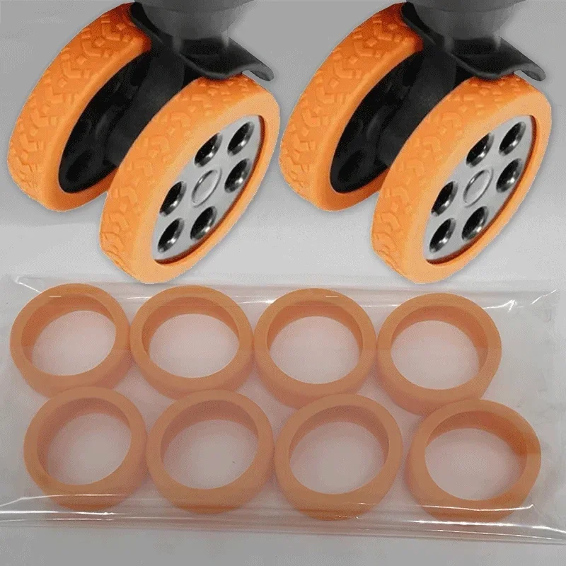 Bagagewielbeschermers siliconen wielen beschermhoezen geluidsreducerende wielen beschermkap reiskoffer accessoires: M / Oranje