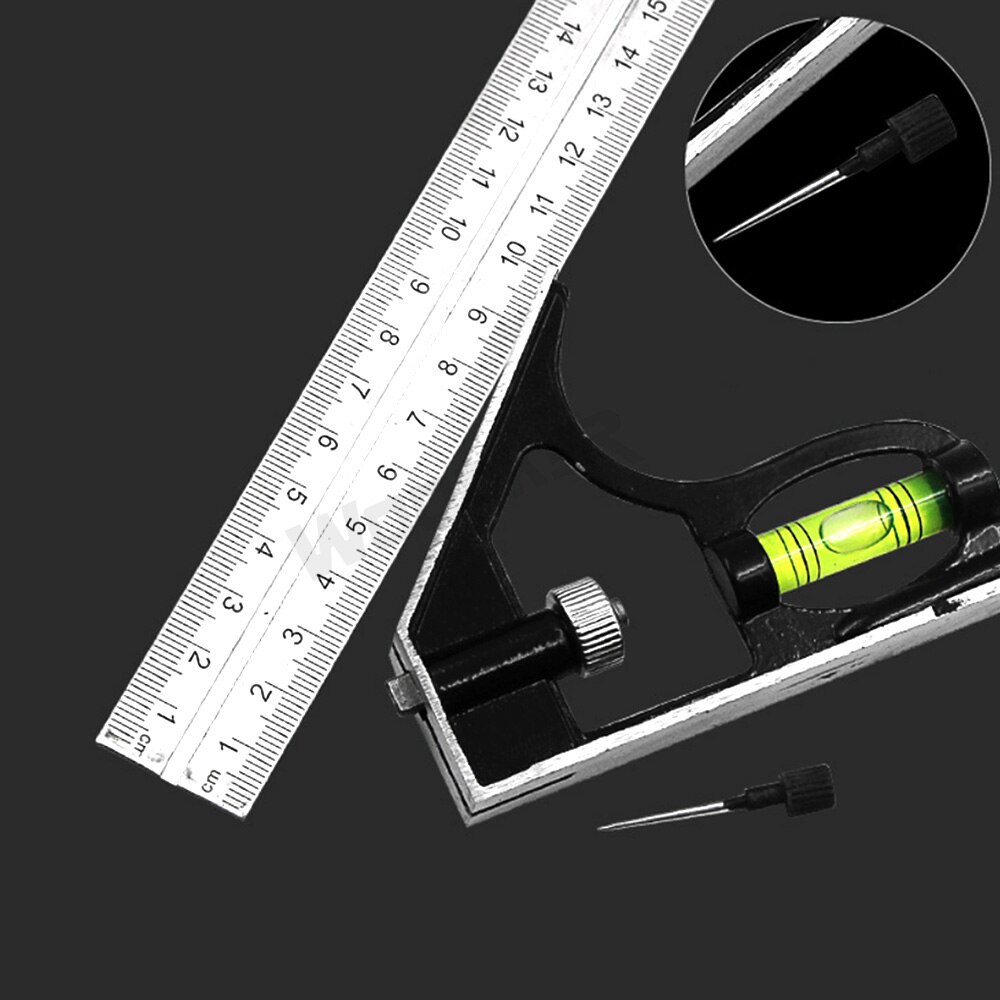 Adjustable 300mm Sliding Combination Square Ruler Horizontal Angle Rulers Stainless Steel Woodworking Tools Ruller