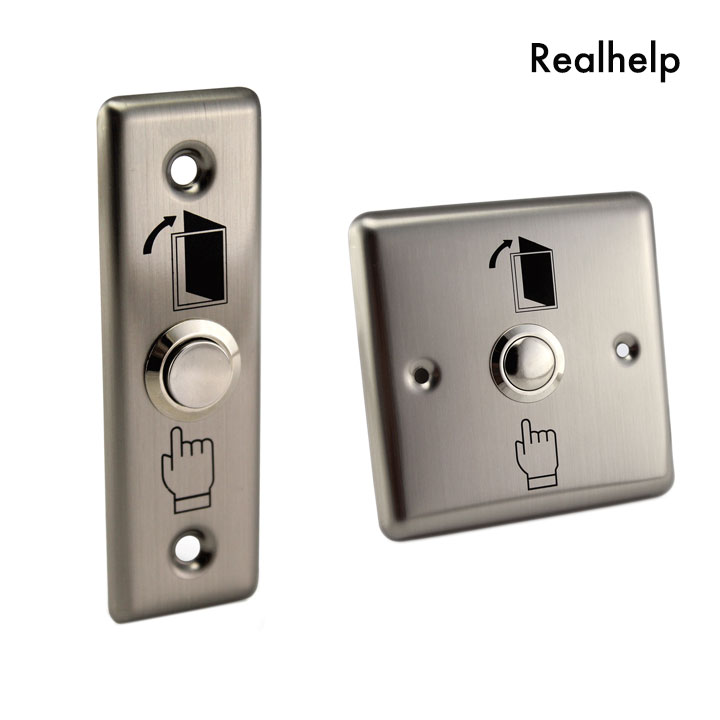 Stainless Steel Embedded Program Exit Button Small Exit Button Bouton Switch for Warehouse Door Exit NC COM Output