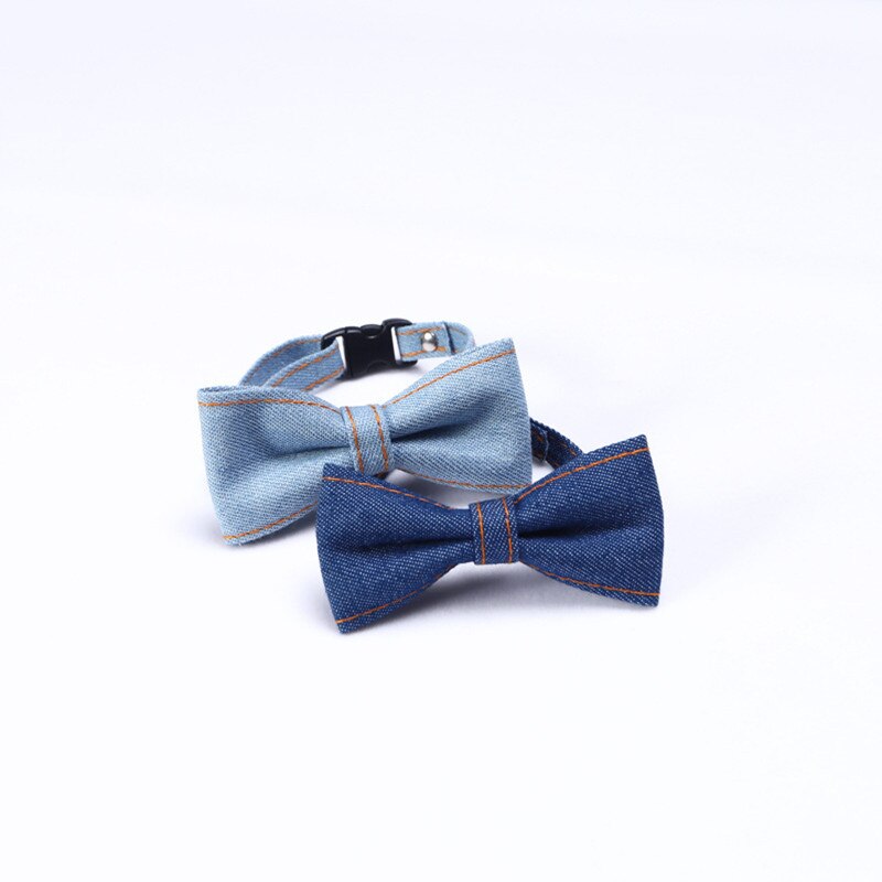 Collar ajustable para mascotas, pajarita para gato y perro, accesorios para vestido de vacaciones, vaquera