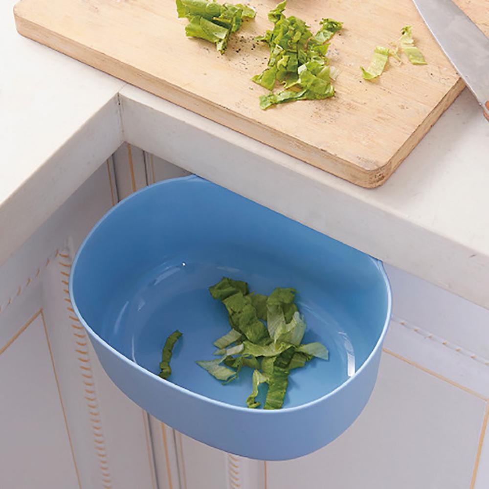 Kitchen Plastic Cabinet Door Hanging Trash Can Waste Bin Garbage Basket Cupboard Hanging Rubbish Container Storage Box Organize
