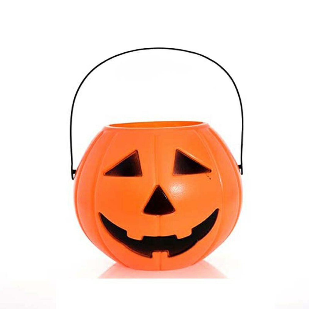 Decoraciones prácticas linterna de calabaza de Halloween, artículos de decoración, Cubo de dulces para niños, Cubo de calabaza, decoración de Halloween