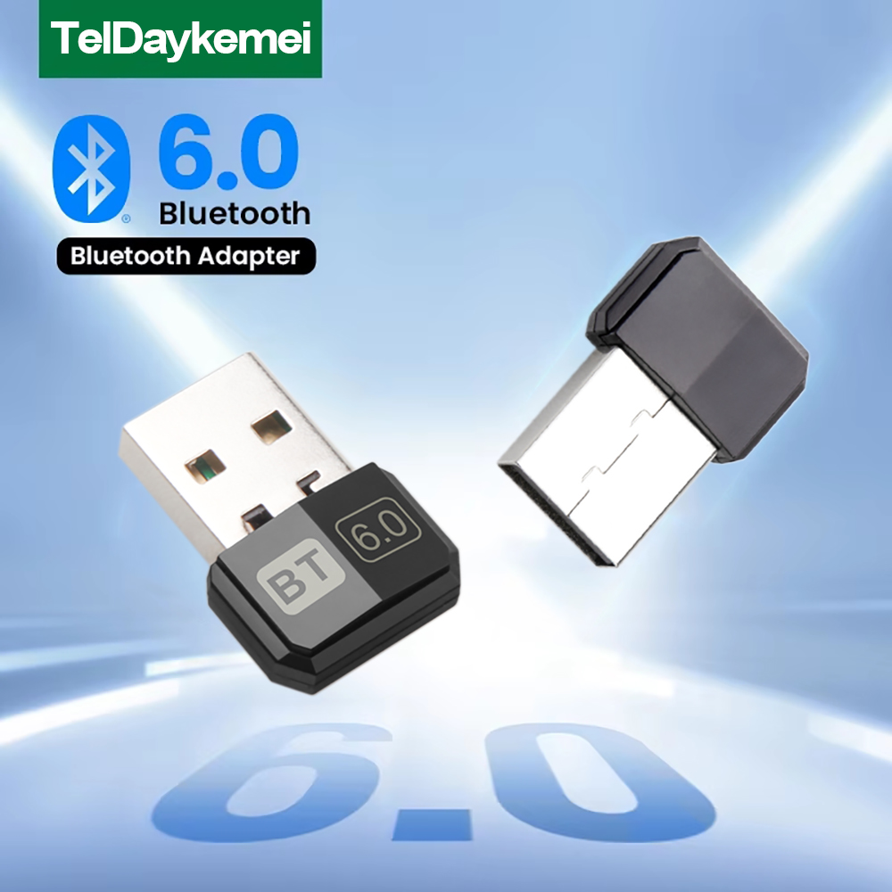 Adattatore bluetooth usb, dongle bluetooth 6.0 per pc windows 11/10/8.1/8/7,  ricevitore e trasmettitore bluetooth per tastiera/mouse