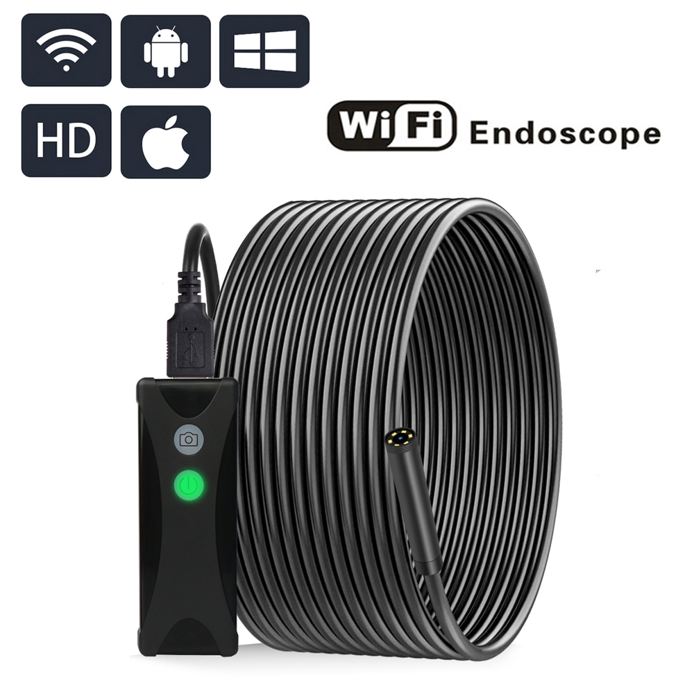 WIFI Endoscope Camera HD 1200P 5.5mm lens Soft Hard wire wireless endoscopio waterproof inspection borescope for smart phones