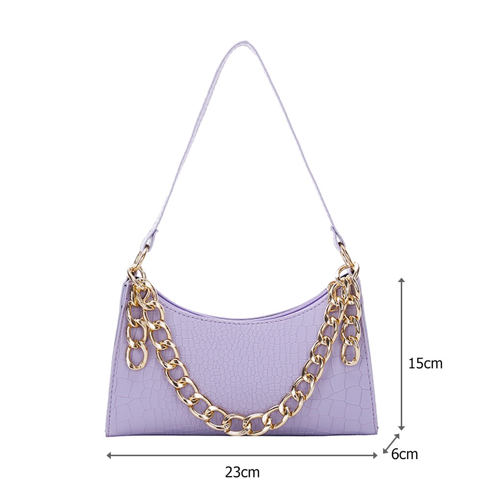 Exquisite Shopping Bag Simple PU Leather Women Handbag Totes Streetwear Chain Underarm Shoulder Bags