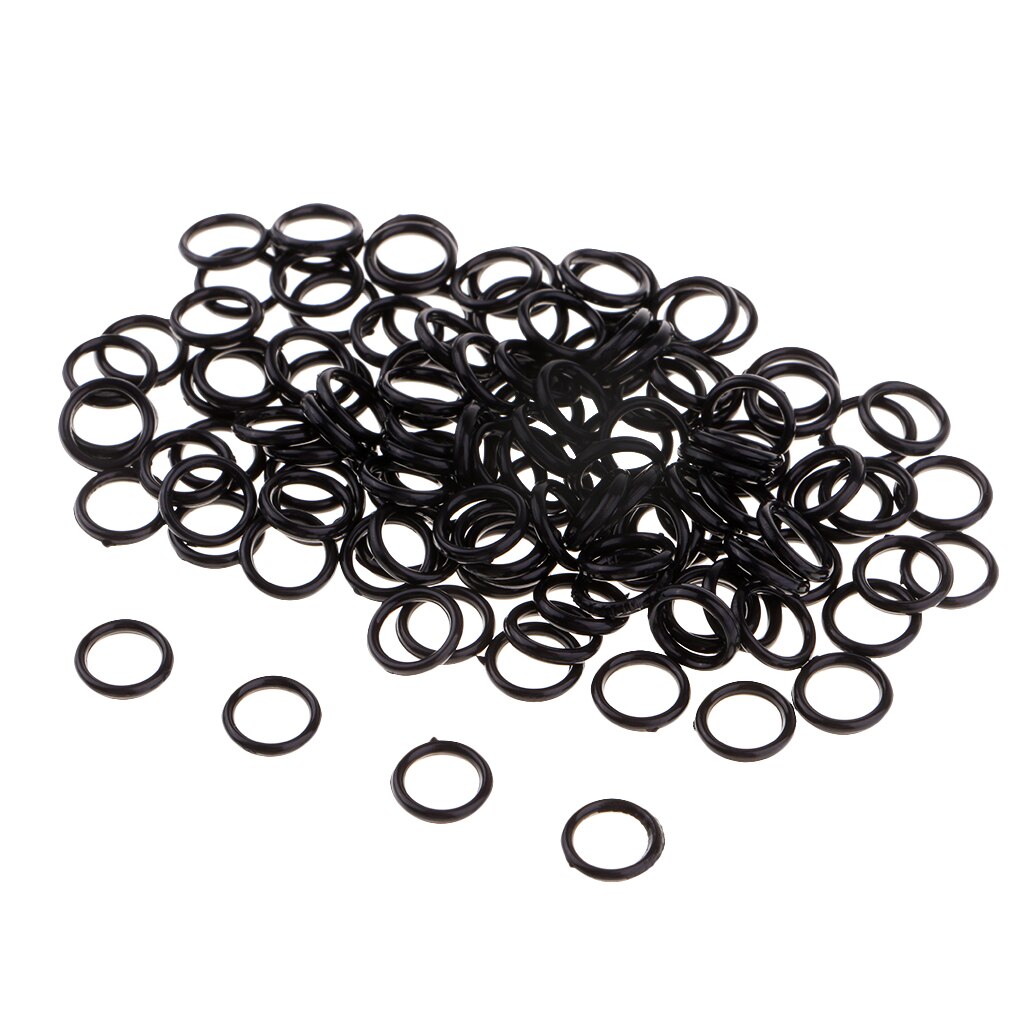 200 stk nylon bh strop juster skyder o ring lingeri gør-det-selv syhåndværk 6mm sorte klar