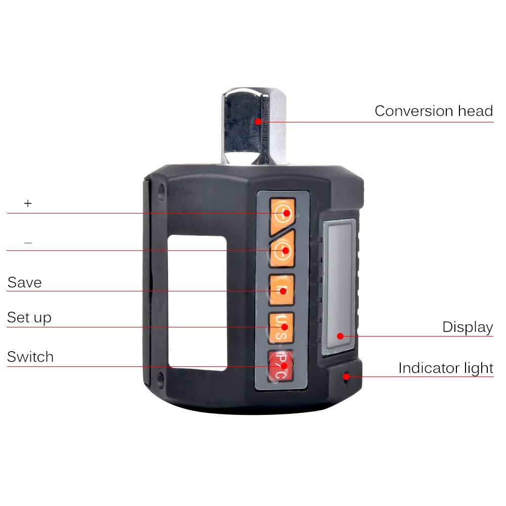 ENC-200 Digital Torque Adapter Electronic Torque Meter Measure Torque in Nm, Kg-Cm, Ft-Lb, In-Lb Torque Wrench Range 20-200Nm