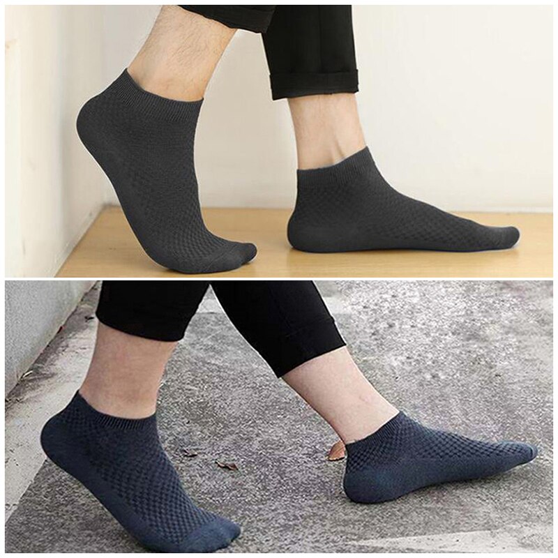 10 par/lot bambu strumpor herr andas antibakteriella korta strumpor herr business casual strumpor fyra säsonger storlek 38-43 euro