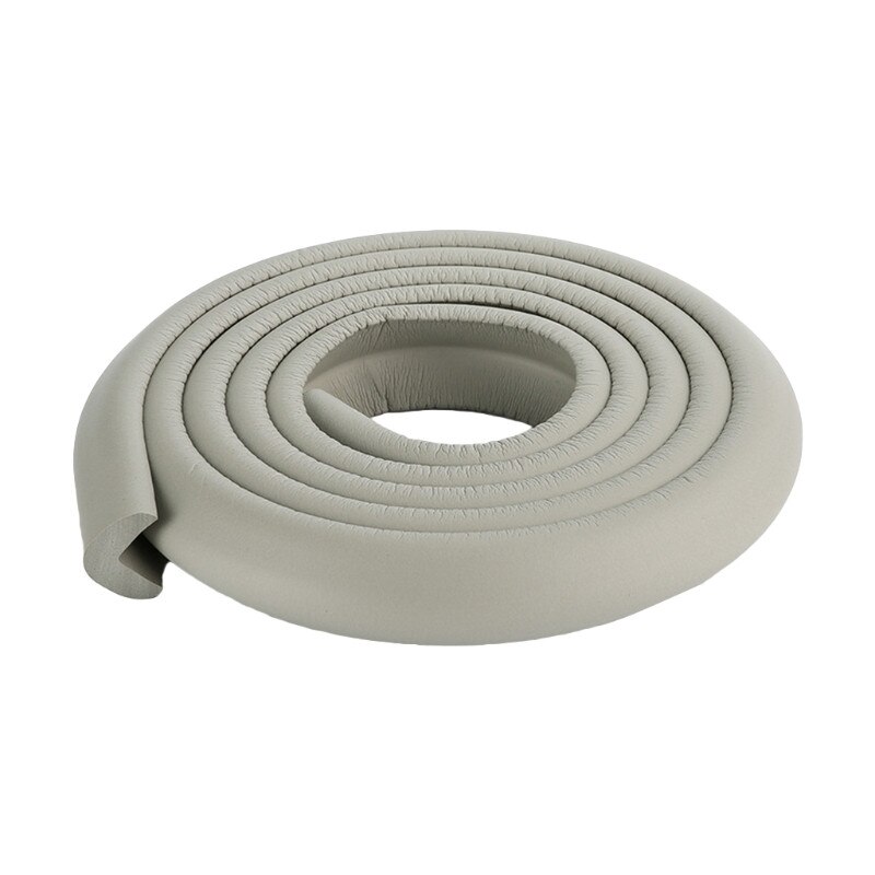 Protector de escritorio de esquina de seguridad para bebé de 2m, protección de mesa de goma para niños, borde suave en forma de L: Gris