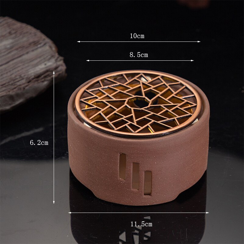 Estufa de té japonesa de cerámica, estufas de té cálidas de Kung Fu chino, Accesorios para Juego de té, soporte calentador de tetera, decoración de Base Vintage: B Style