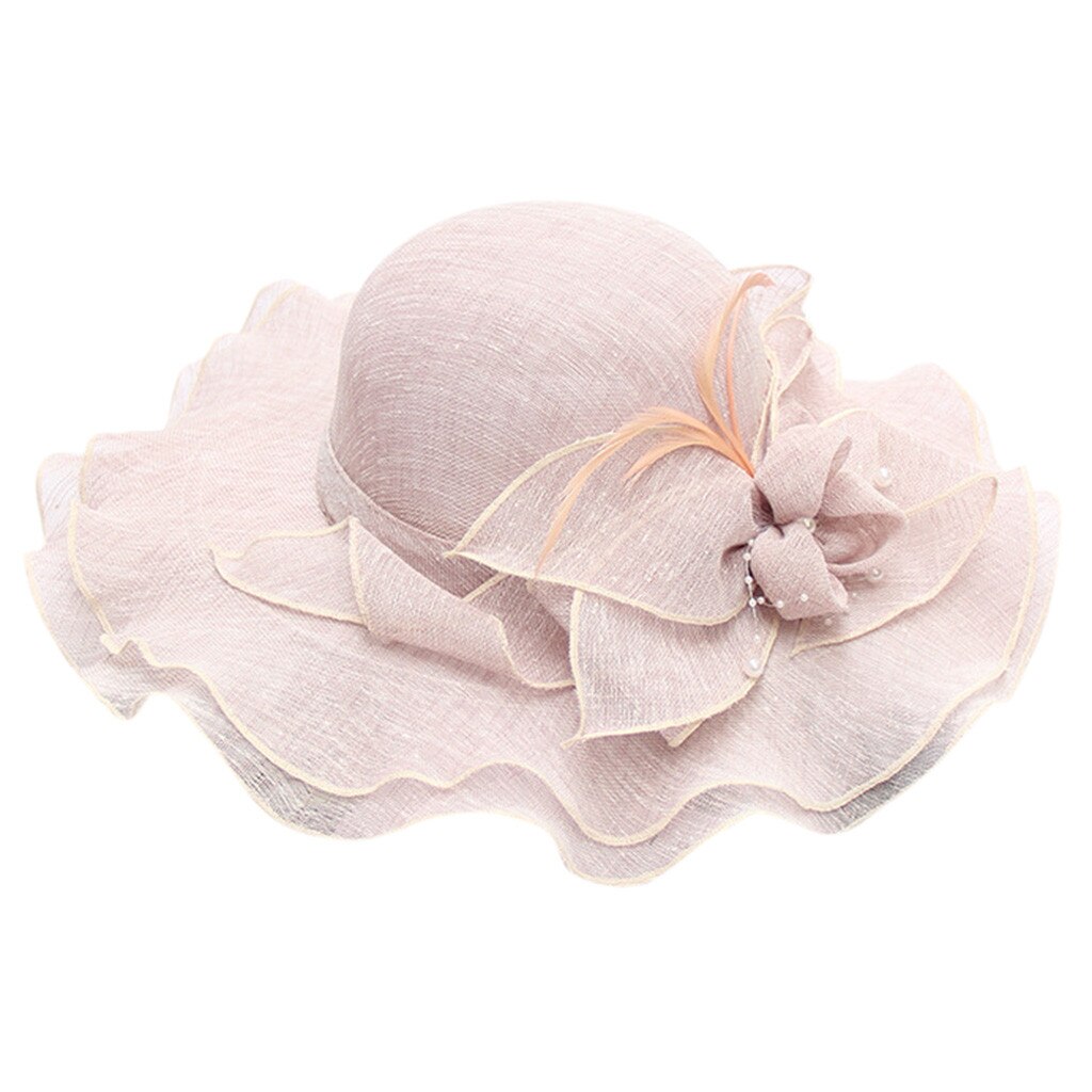 Elegante Frauen Sonnenhut frauen Organza Kirche Kentucky Fascinator Braut Tee Party Hochzeit Hütte Gorras шляпа женская летняя: Violett