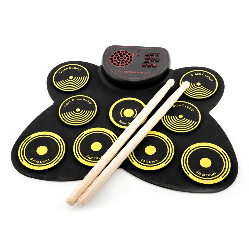 Handgerolde elektronische drum voor volwassenen en kinderen, beginners, draagbare drums voor thuisgebruik