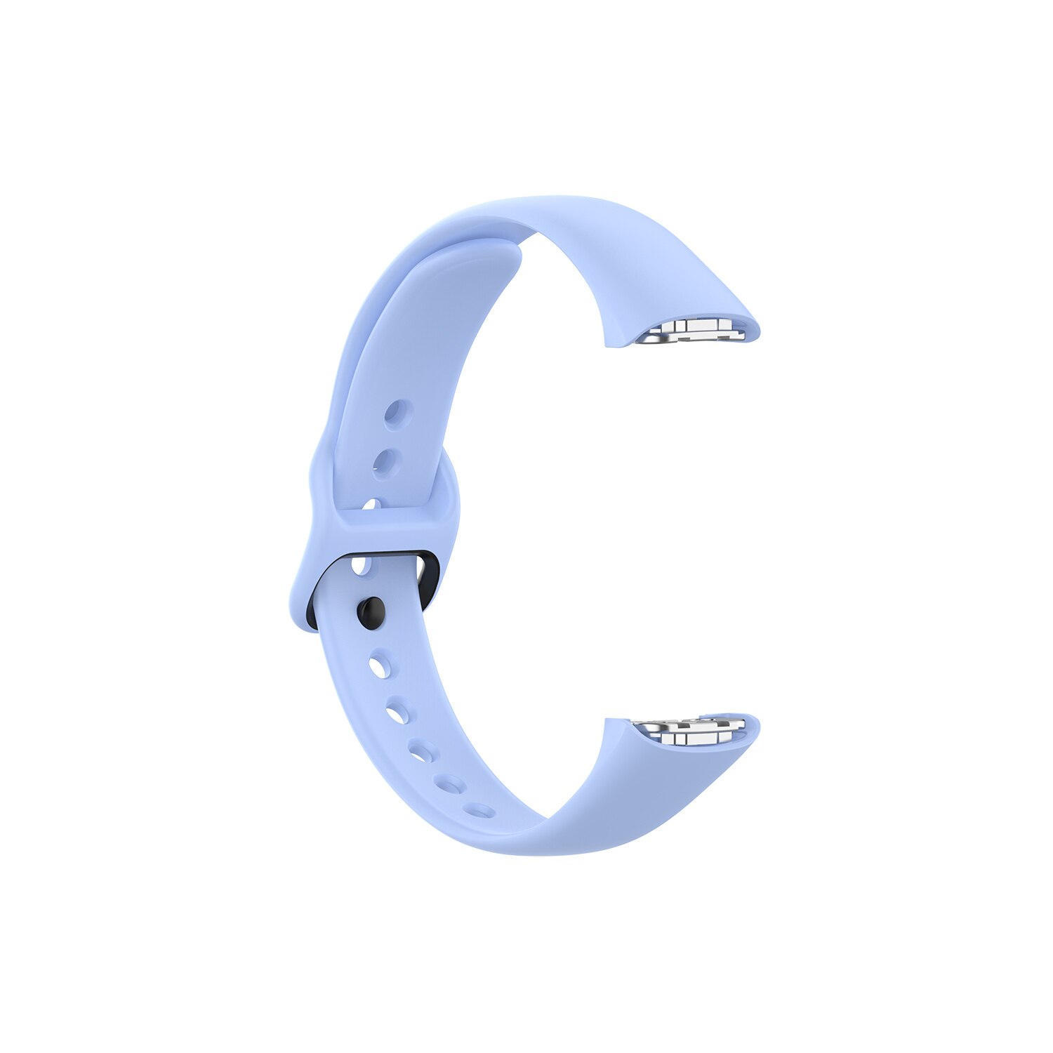 Strap Voor Samsung Galaxy Fit SM-R370 Siliconen Zwarte Gesp Horlogeband Staal Granaatscherf Voor Samsung Vervanging Pols Bandjes: Light Blue
