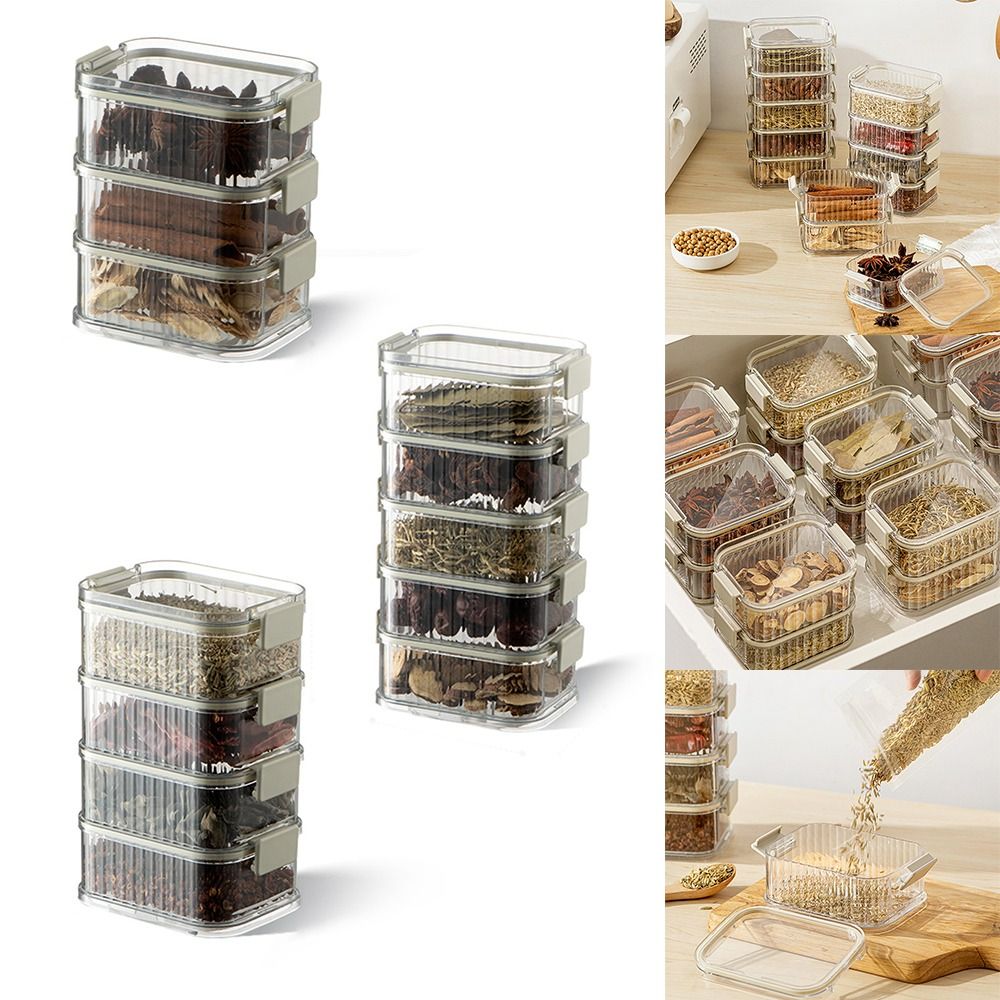 Stevige Transparante Verzegelde Potten Stapelen Keukenopberggereedschap Keuken Verzegelde Dozen Grote Capaciteit Voedselopbergdoos