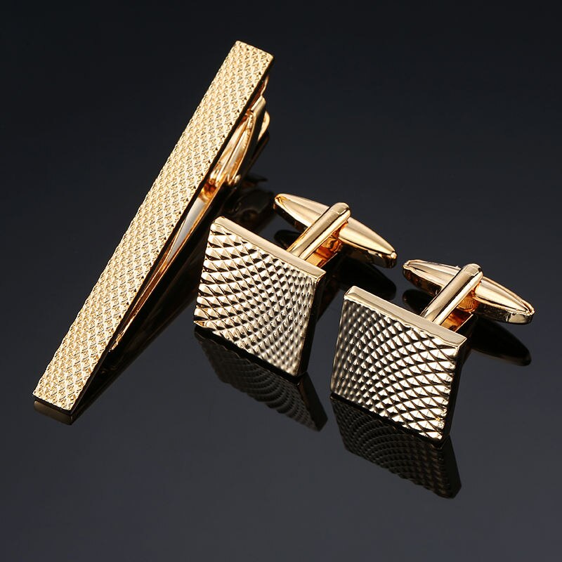 Novelty Cuff links necktie clip for tie pin for men's Hand engraving tie bars cufflinks tie clip set Jewelry: 15