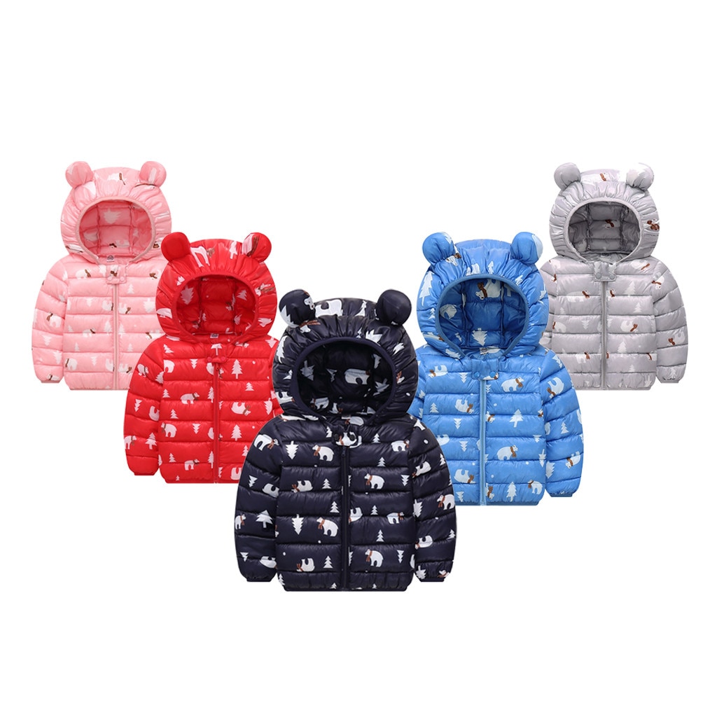 Abrigos de chico para la nieve infantil abrigos con capucha para bebés y niñas chaquetas con estampado de dibujos animados Otoño Invierno ropa de abrigo para niños